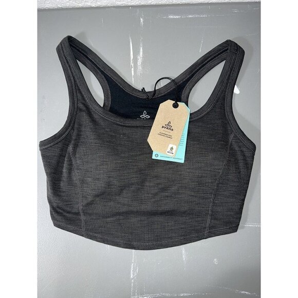 PRANA Becksa Bralette - NWT Dark Gray Size Medium Built In Bra Yoga Workout 1C - Picture 3 of 6